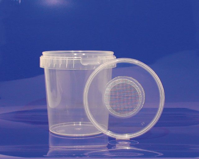 Aufzuchtbecher rund mit Gazedeckel 550ml