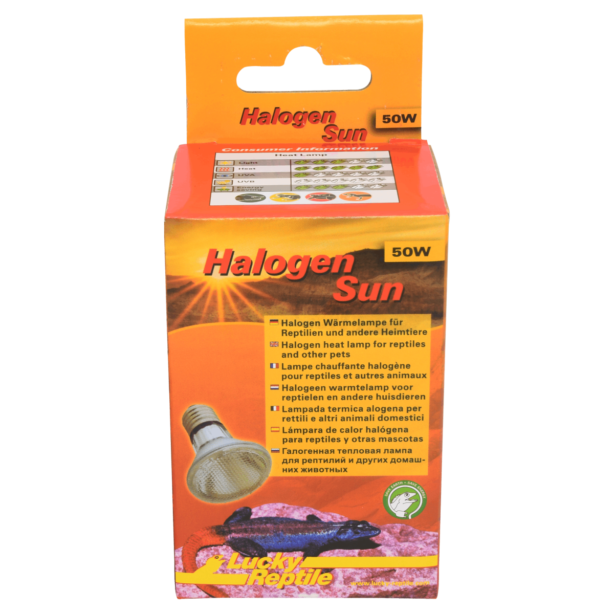 Halogen Sun 50 W 
Halogenstrahler für E27 Fassungen