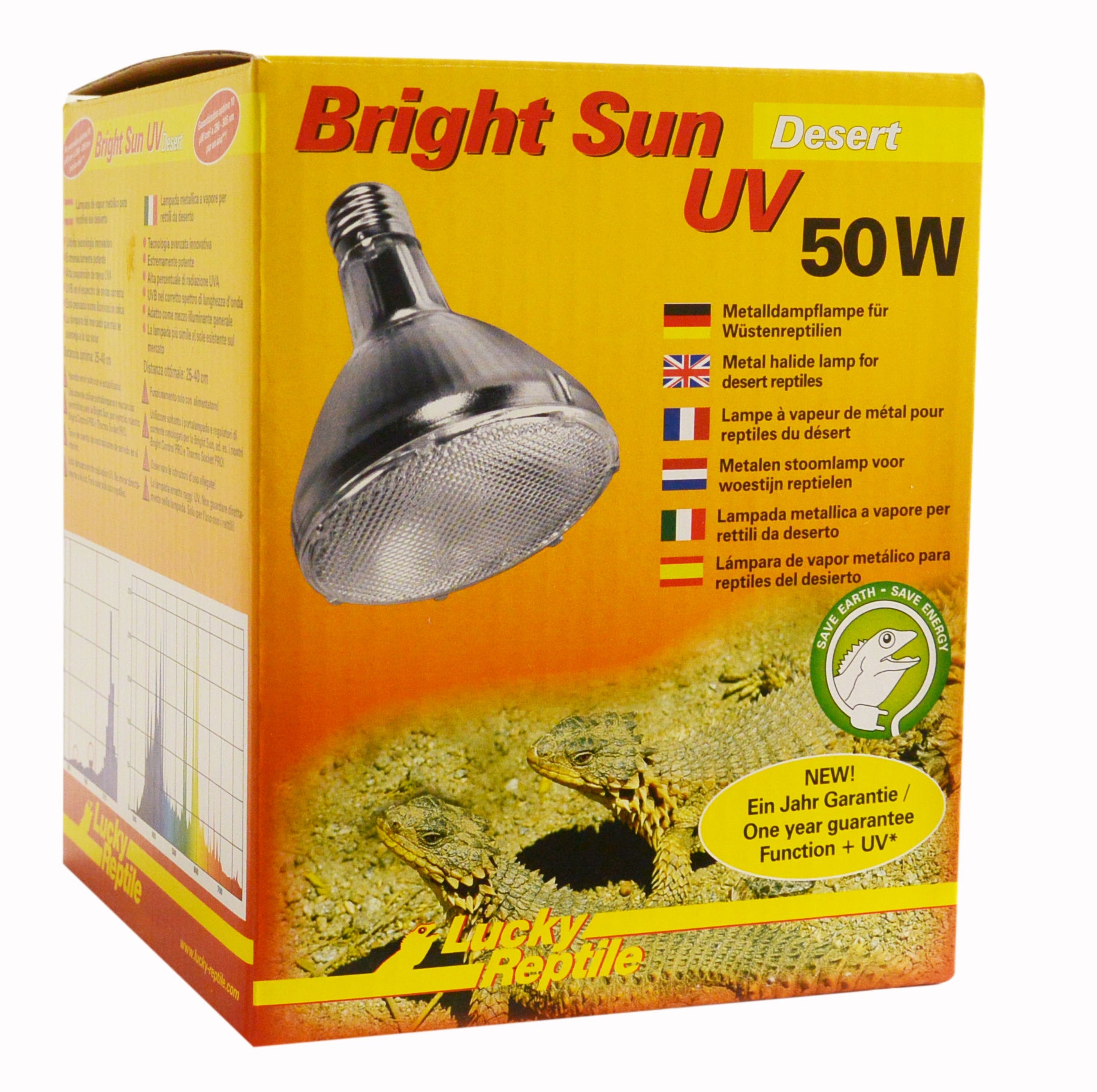 Bright Sun UV Desert 50 W 
Metalldampflampe für E27 Fassungen